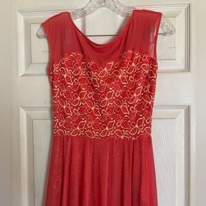 Elegant Burnt Orange Lace Dress